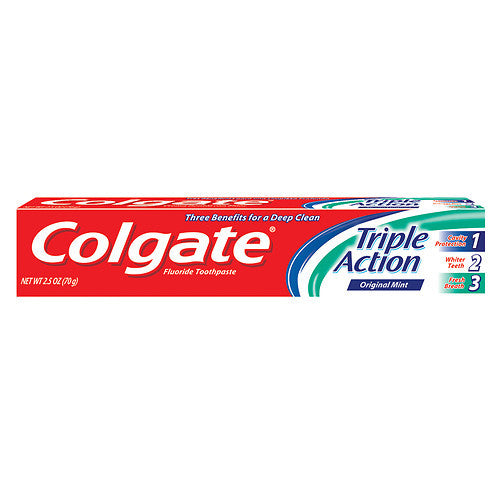 Colgate Triple Action Toothpaste, Original Mint, 2.5 oz